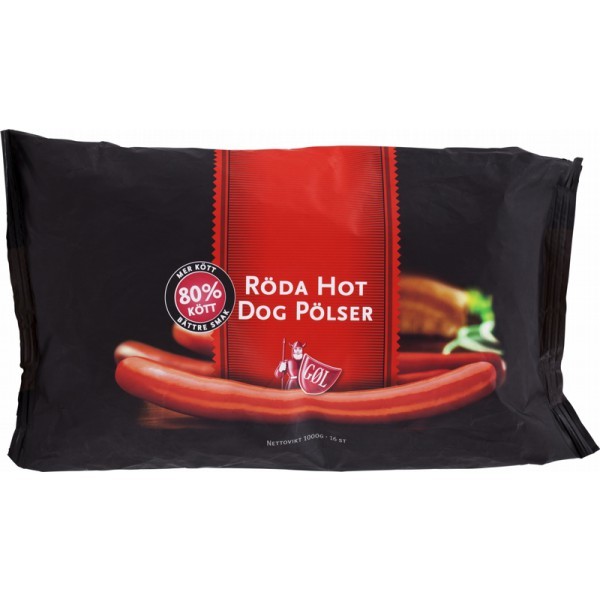 Röda Hot Dog Pölser  1kg