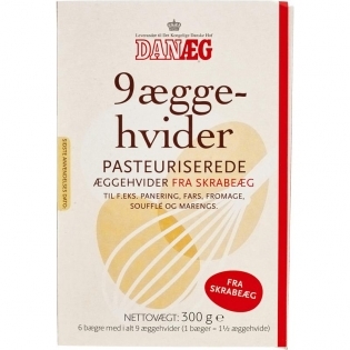 Danæg pasteuriserede æggehvider 9 stk., 300 g